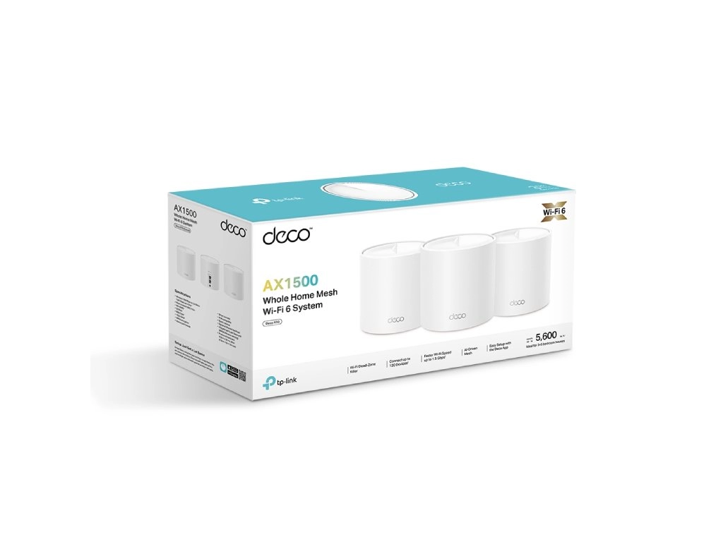 TP-LINK Deco X10(3-pack) AX1500 Whole Home Mesh Wi-Fi 6 System, up to 520m2